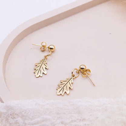 EICHENBLATT OHRRINGE | GOLD