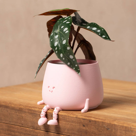 HAPPY POT PEACH PINK | Flowerpot with feet from the 3D printer