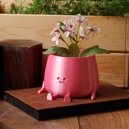 HAPPY POT SILK PINK | 3D-printed flowerpot