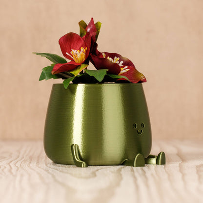 HAPPY POT SILKY GREEN | 3D-printed flowerpot