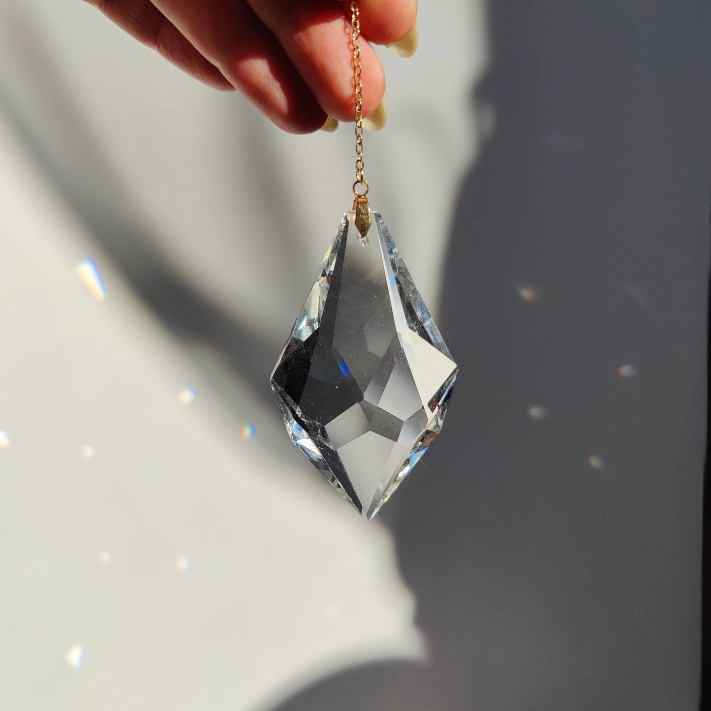 CRYSTAL PRISM | Handmade suncatcher with large glass crystal