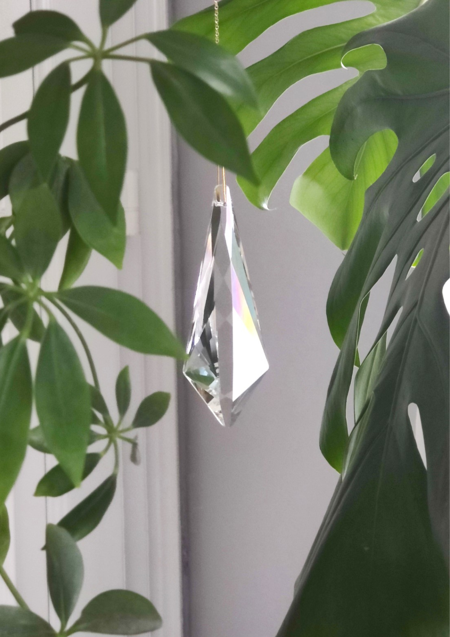 CRYSTAL | Handmade suncatcher with large glass crystal