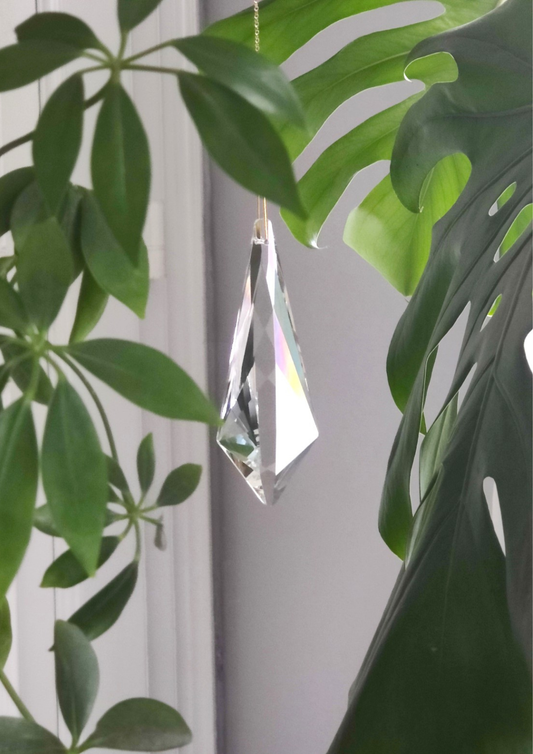 CRYSTAL | Handmade suncatcher with large glass crystal