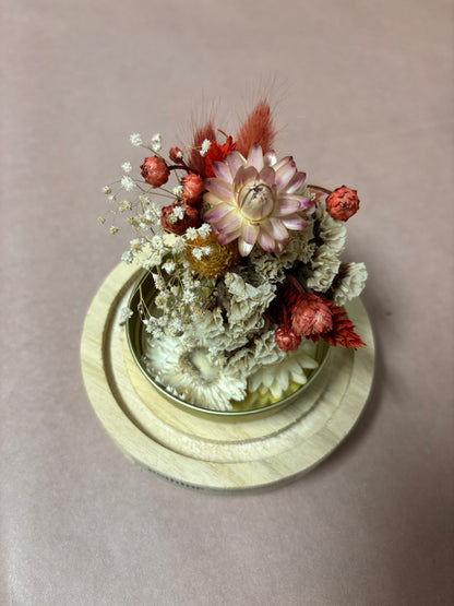 TROCKENBLUMEN MEDIUM KUPPEL | Gold Edition: Red, beige & rose