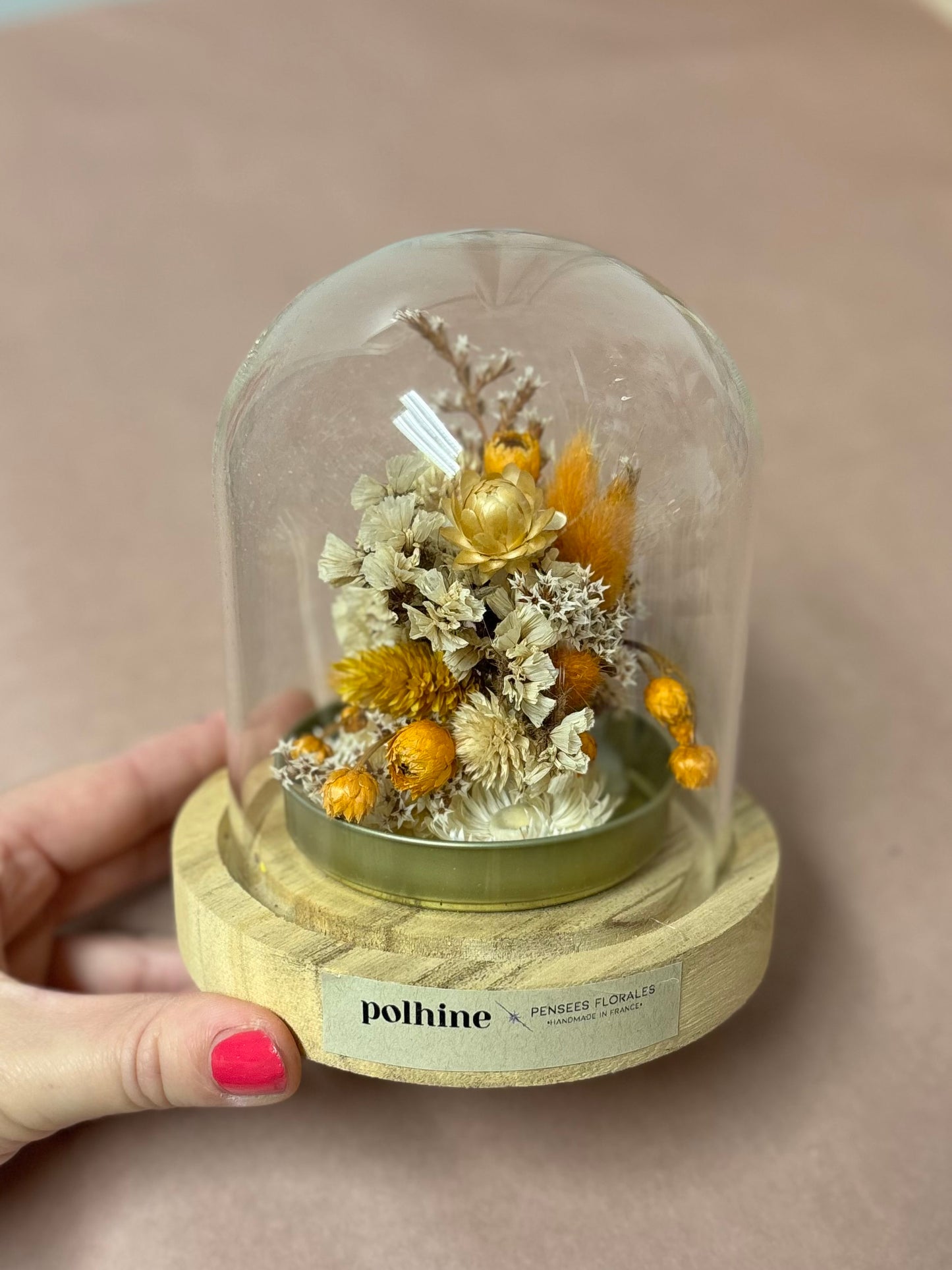 TROCKENBLUMEN MEDIUM KUPPEL | Gold Edition: Beige & orange