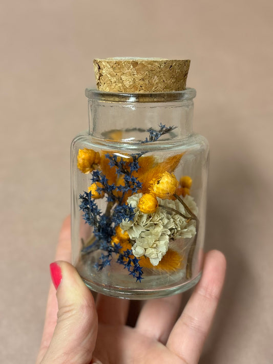 TROCKENBLUMEN FLASCHE | Orange, blue & beige