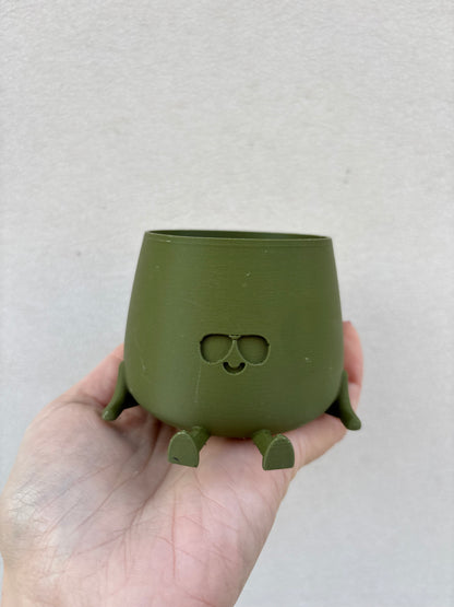 HAPPY POT MATTGRÜN SONNENBRILLE | Blumentopf aus dem 3D Drucker