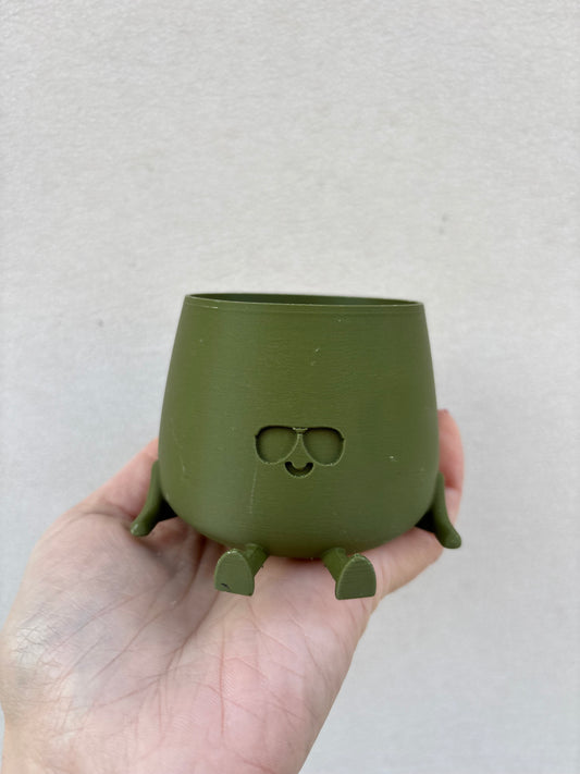 HAPPY POT MATTGRÜN SONNENBRILLE | Blumentopf aus dem 3D Drucker