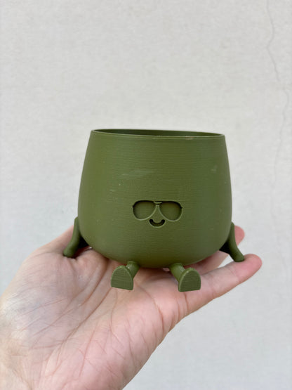 HAPPY POT MATTGRÜN SONNENBRILLE | Blumentopf aus dem 3D Drucker