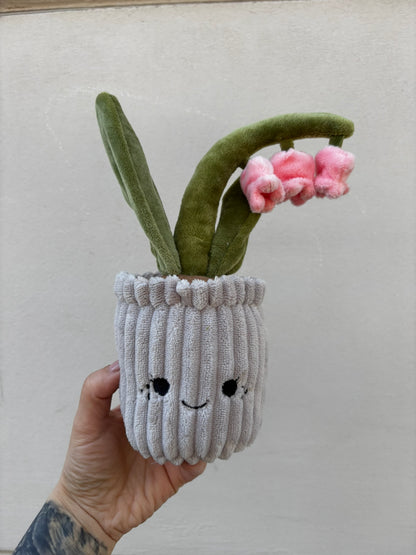 LOTTI | Schneeglöckchen Plüschpflanze mit rosa Blüten