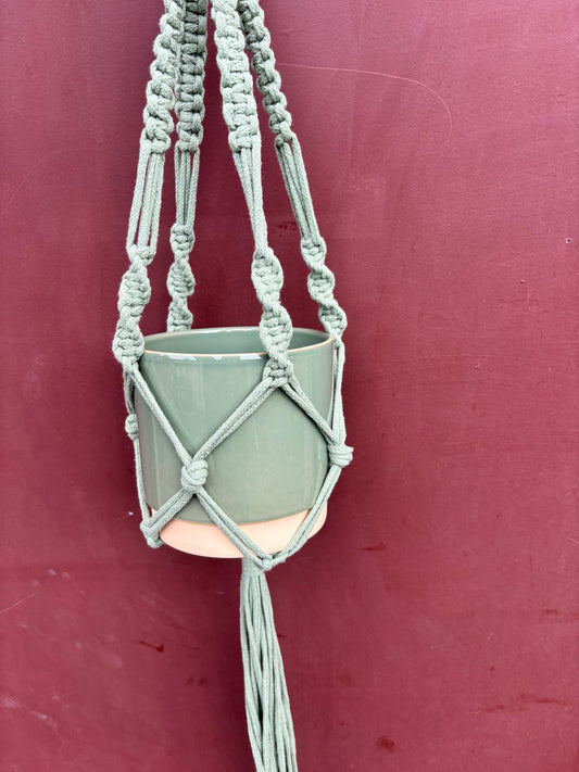 HANA SAGE | Hanging basket XL in green 