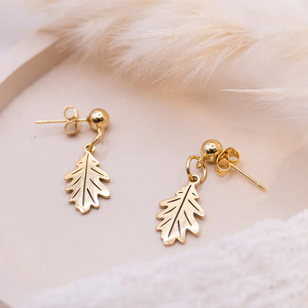 EICHENBLATT OHRRINGE | GOLD
