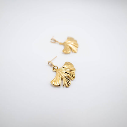 GINGKO ZIRKON | Goldene Ohrringe