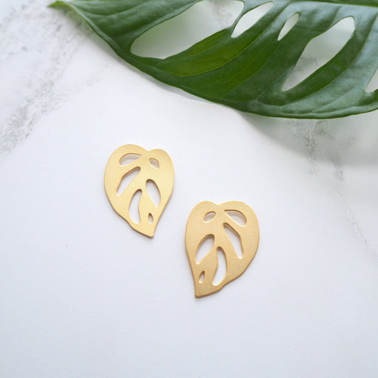 BOUCLES D'OREILLES MONSTERA OBLIQUA | OR