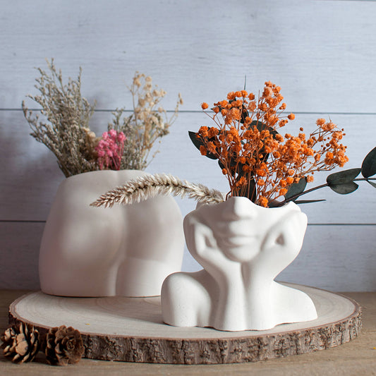 JASMINE | Handgemachte Vase aus Jesmonite für Trockenblumen