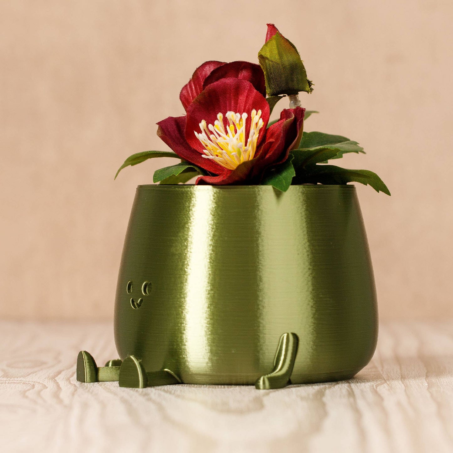 HAPPY POT SILKY GREEN | 3D-printed flowerpot