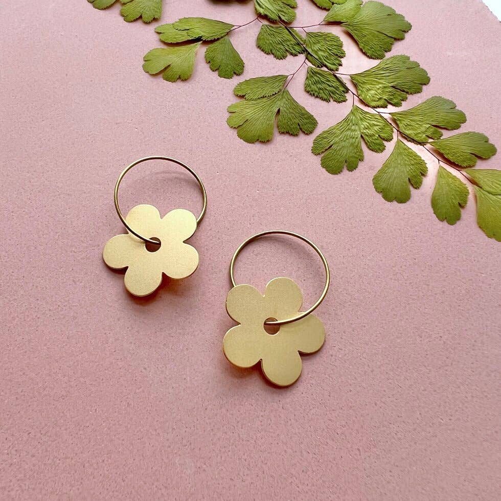 FLOWERY MINI HOOPS | GOLD
