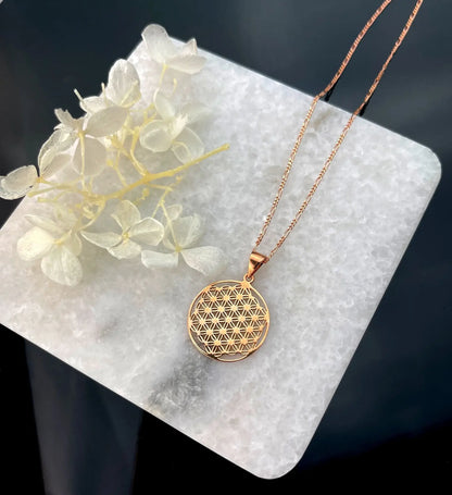 BLUME DES LEBENS HALSKETTE | ROSEGOLD