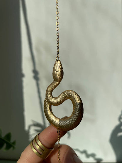 SLYTHERIN | Handmade suncatcher with glass crystal &amp; golden snake