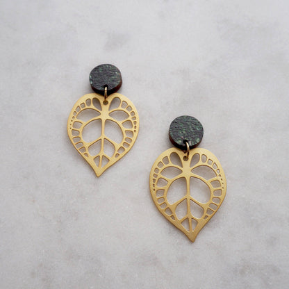 BOUCLES D'OREILLES ANTHURIUM CLARINERVIUM | OR