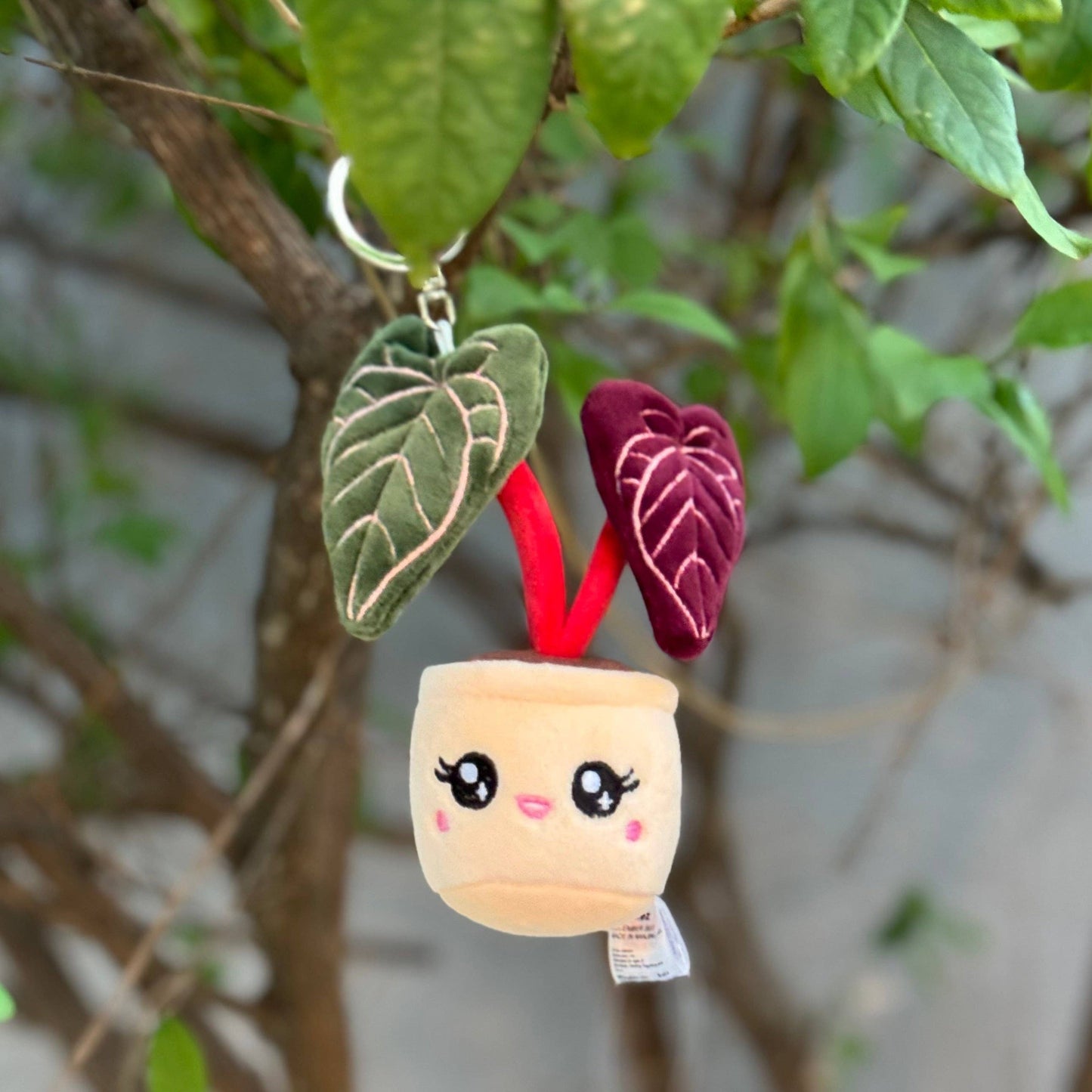 ANTHURIUM RED CRYSTALLINUM | Porte-clés plante en tissu