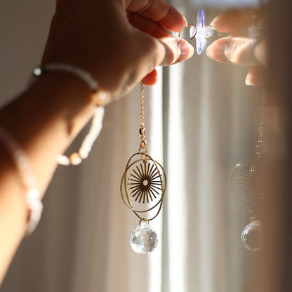 BLISS | Handgemachter Suncatcher mit Glaskristall & goldener Sonne