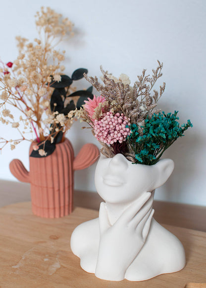 MUSE | Handgemachte Vase mit Gesicht für Trockenblumen