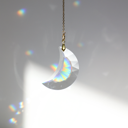 MOONLIGHT | Handgemachter Suncatcher mit Mond Glaskristall