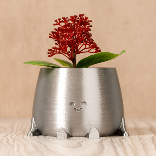 HAPPY POT SILVER | 3D-printed flowerpot