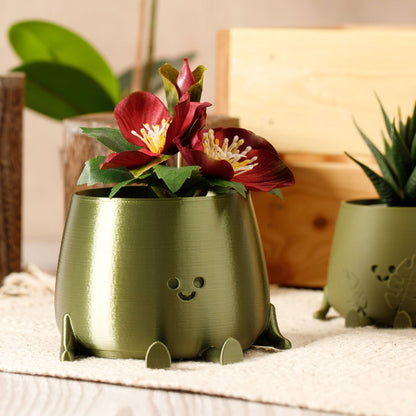 HAPPY POT SILKY GREEN | 3D-printed flowerpot