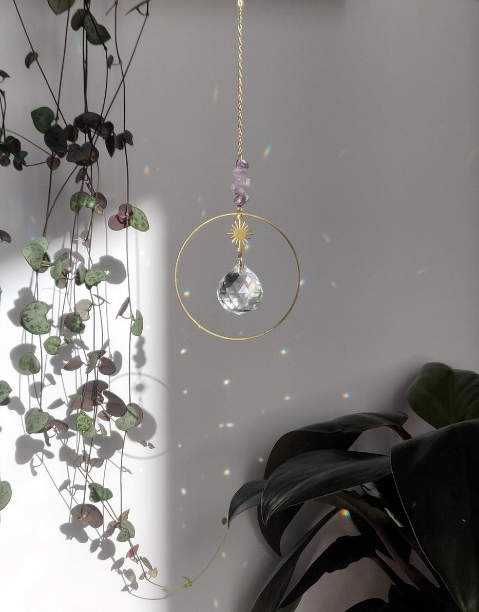 DOLCE GEMSTONE | Handgemachter Suncatcher mit Glaskristall & Edelsteinen