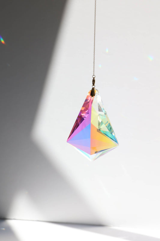 NEBULA | Handmade suncatcher with large glass crystal