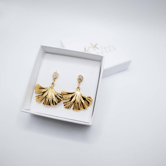GINGKO ZIRKON | Goldene Ohrringe