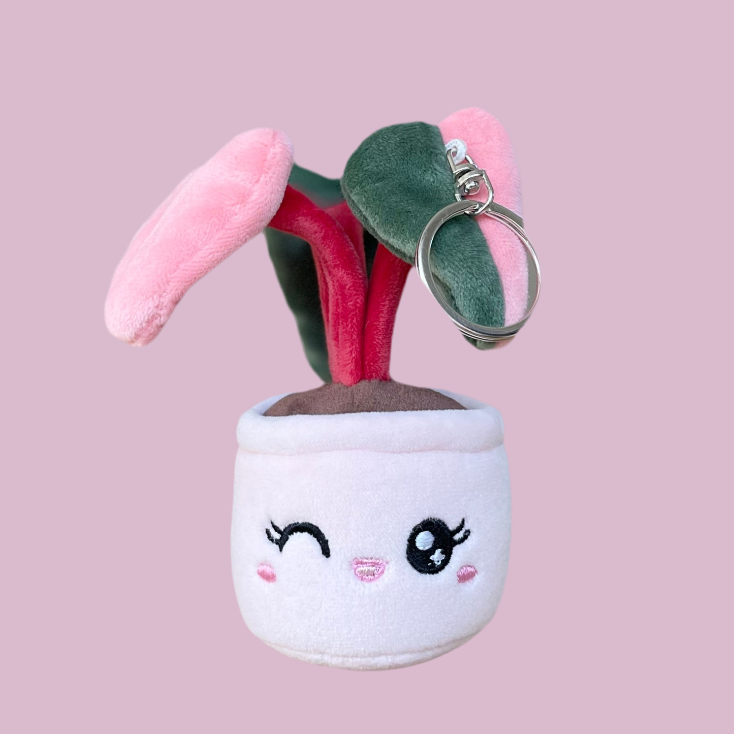 PHILONDENDRON PINK PRINCESS | Porte-clés plante en tissu