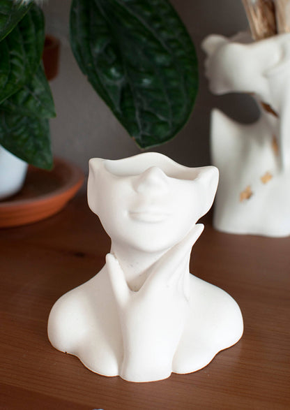 MUSE | Handgemachte Vase mit Gesicht für Trockenblumen