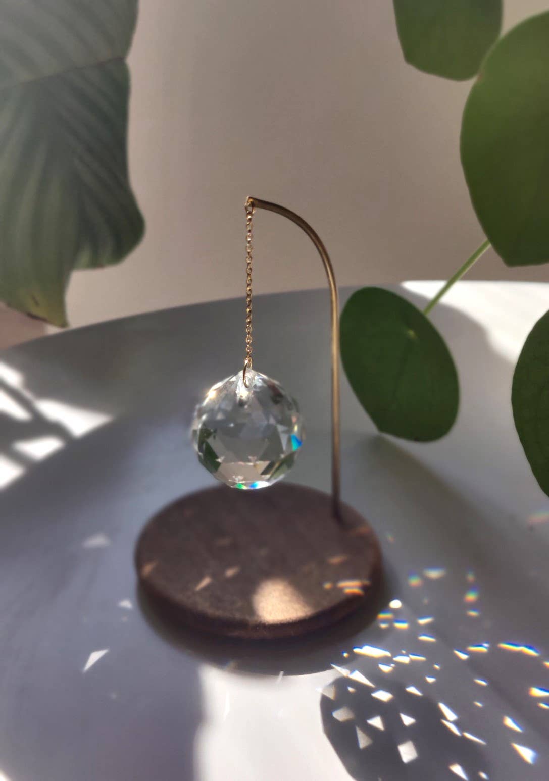 PENDULUM | Handmade Feng Shui suncatcher with glass crystal, standing