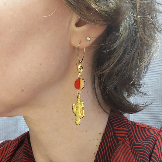 BOUCLES D'OREILLES CACTUS | OR