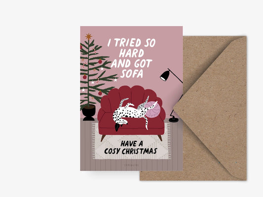 SOFA DOG | Weihnachtliche Hunde Postkarte
