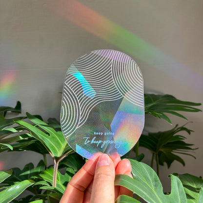 KEEP GROWING | Suncatcher Sticker für Regenbögen
