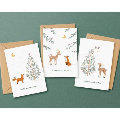 WINTERFREUNDE | Weihnachtliche Grußkarten einzeln oder im 3er Set